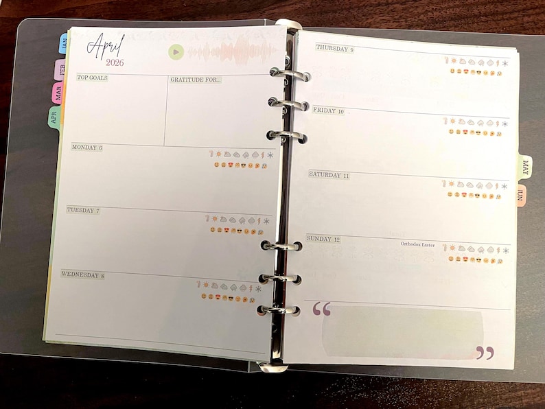 Insertos para agenda diaria A5 / Agenda semanal y mensual 2026 / Agenda anual con presupuesto, calendario e inserto para seguimiento de hábitos. imagen 2