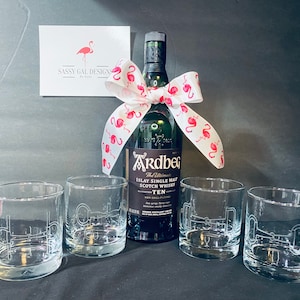 Hand Etched Bridle Bit Glasses (Set of 4)