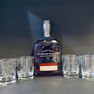 Texas A&M Hand Etched Glasses (Set of 4)