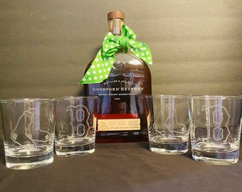 Boston Red Sox Hand Etched Glasses (set of 4)