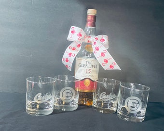 Chicago Cubs Hand Etched Glasses (Set of 4)