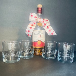 University of Virginia Hand Etched Glasses (sets of 4)