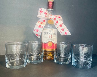 University of Virginia Hand Etched Glasses (sets of 4)