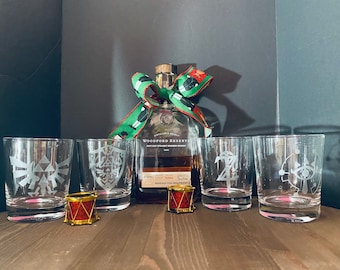 Zelda Hand Etched Glasses