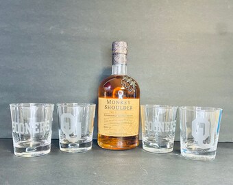 University of Oklahoma Sooners Etched Glasses (Set of 4)