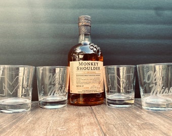 University of Mississippi / Ole Miss Hand Etched Glasses