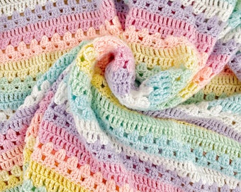 Cozy Blanket, Cute Blanket, Colorful Blanket, Crochet Baby Blanket, Chunky Blanket, Boho Blanket, Baby Items, Lovey for Babies