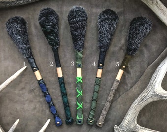 Shamanic Drum Beater: Maple & Horn Beam Wood, Leather Wrapped