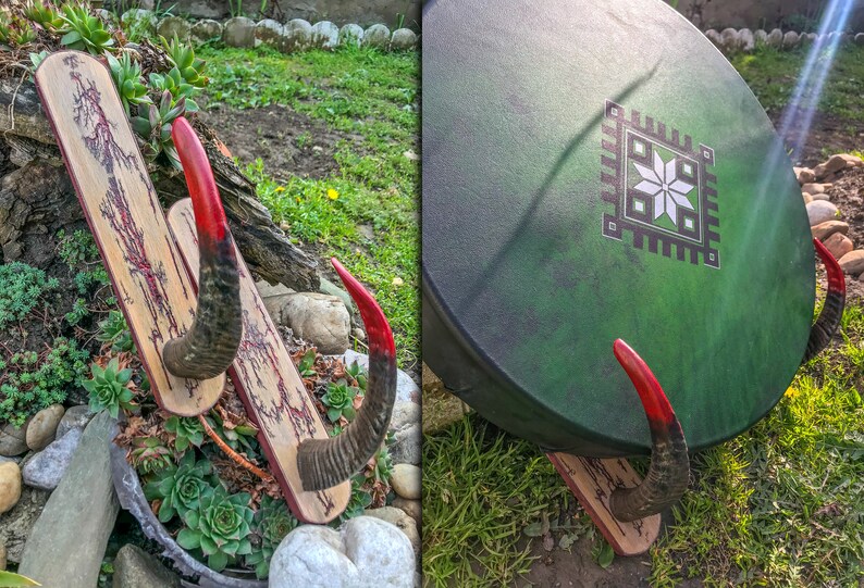 Goat Horns Wall Mount for Shaman Drums Didgeridoo Naturally Etsy