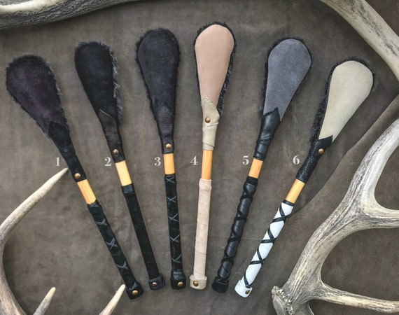 Shamanic Drum Beater: Hornbeam Wood, Calf Leather (16.5/17")