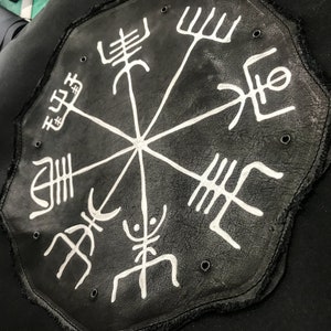 Vegvisir, Shaman Drum Bag,Waterproof Oxford fabric,Insulated Protective soft case,Leather Ornaments ,Nordic,Viking,Slavic,Pagan