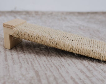 Wooden scratching post with sisal rope, modern cat scratcher, cat furniture, cat toys, cat lover Christmas and Birthday gift