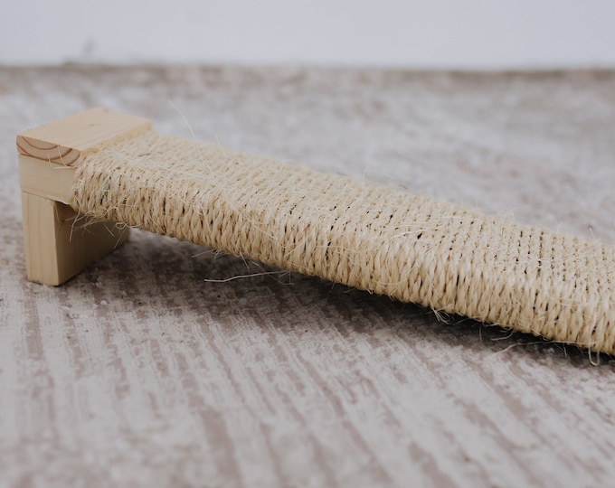 Wooden scratching post with sisal rope, modern cat scratcher, cat furniture, cat toys, cat lover Christmas and Birthday gift