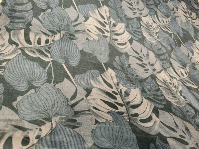 Art Of The Loom Floral Blue CurtainUpholstery Fabric Per Metre