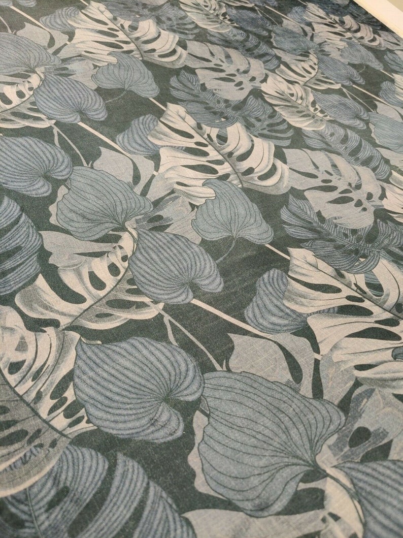 Art Of The Loom Floral Blue CurtainUpholstery Fabric Per Metre