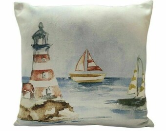 Beach Sailing Cushion Cover Linen Lighthouse the sea Pillow Cases Pillow Cover 