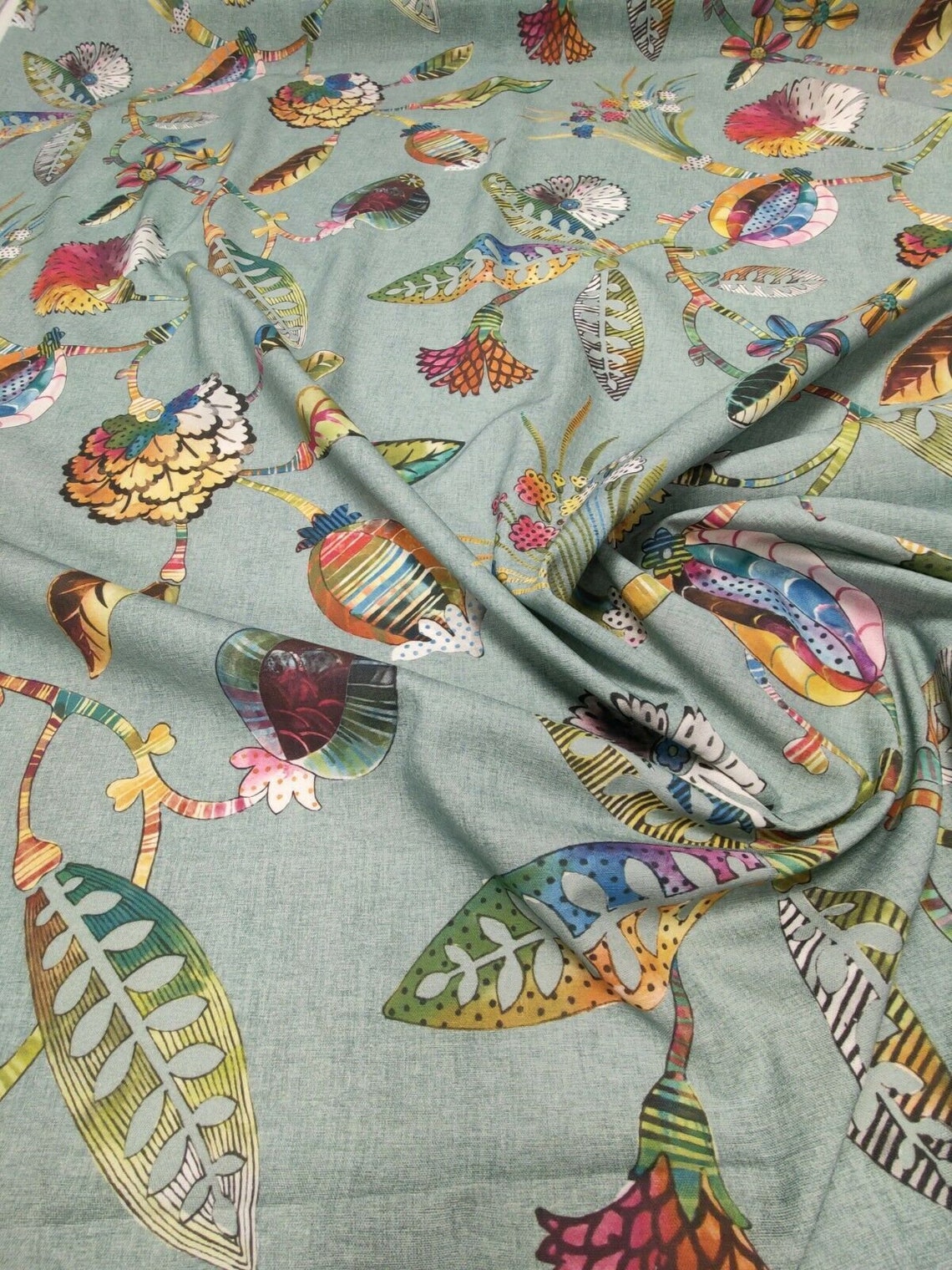 Edinburgh Weavers Adelphi TealCurtain/Upholstery Fabric Per Etsy