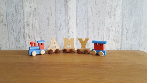 personalised wooden name train