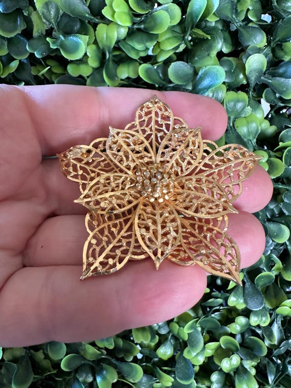 Magnifique broche de bijouterie vintage CoroCraft signee Coro Craft broches dorees Coro Craft signees Coro