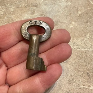 Llave de ferrocarril de latón vintage GTW Grand Trunk Western
