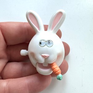 Vintage Jewelry Brooch Hallmark Easter Bunny Wind up Pin