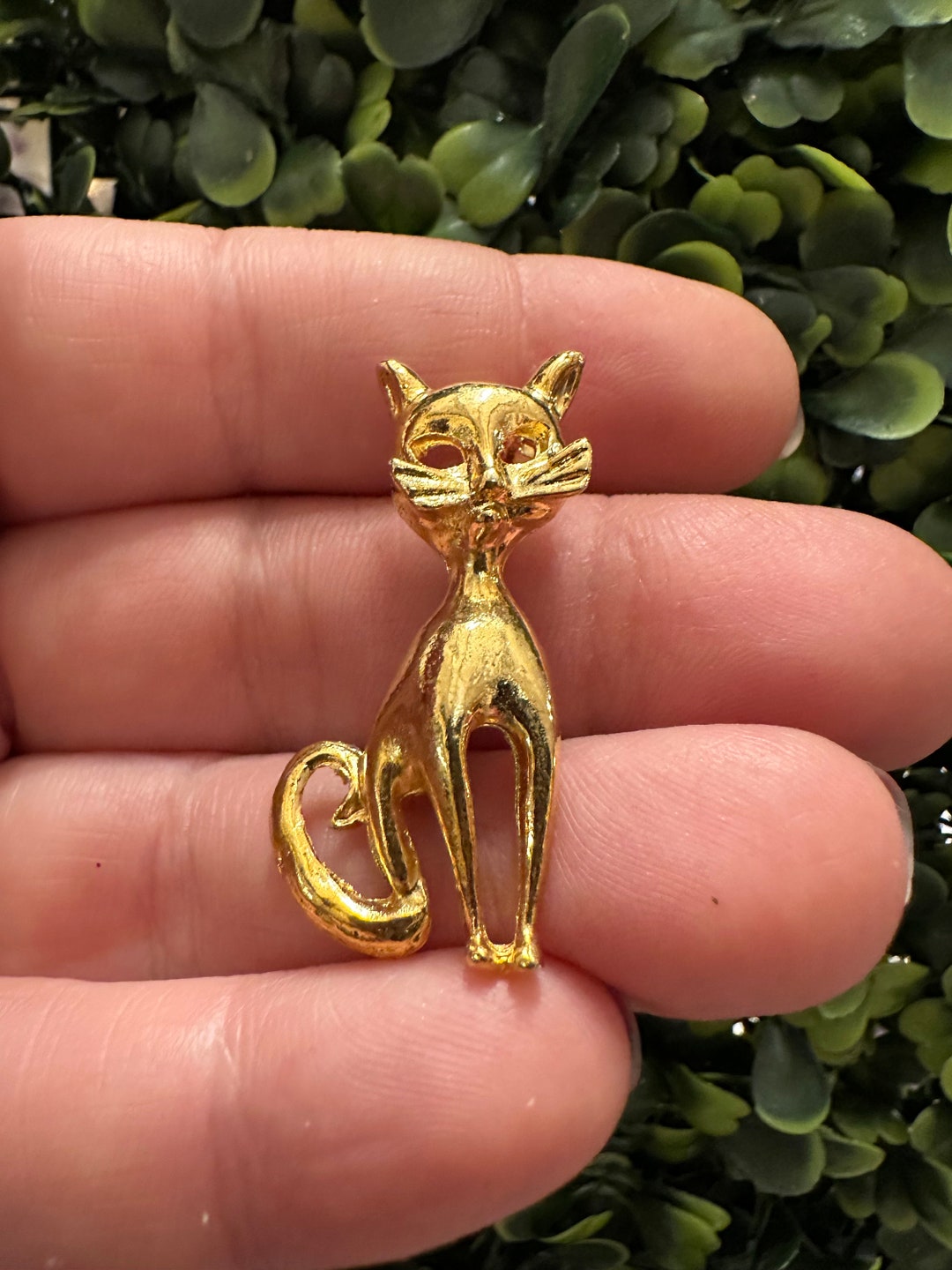 Vintage Jewelry Brooch Adorable Cat Gold Tone Pin - Etsy