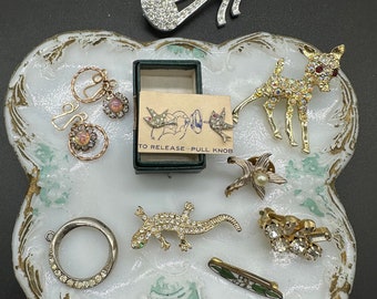 Broche en strass cassée, résultats de bijoux, pièces d'embellissements, lot de produits de réparation de mélange de strass