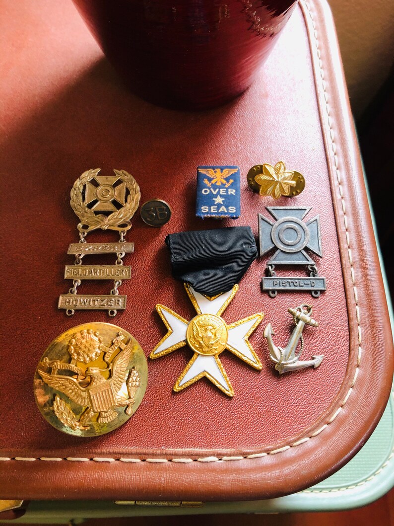 Vintage Supply Lot of Military Pins Medals