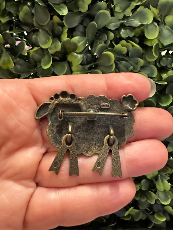 Vintage Jewelry Brooch Signed JJ Jonette Sheep Lamb Pin - Etsy display picture 2