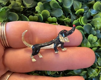 Broche Vintage Avec émail Dégradé Vert - Parfait état, Bijou Ancien Occasion