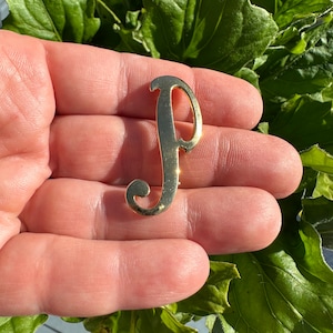 Vintage Jewelry Brooch  Monogram Initial P Gold Tone Pin
