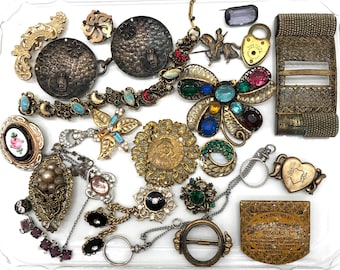 Vintage Modern Broken Wearable Jewelry Findings Lot Parts ...