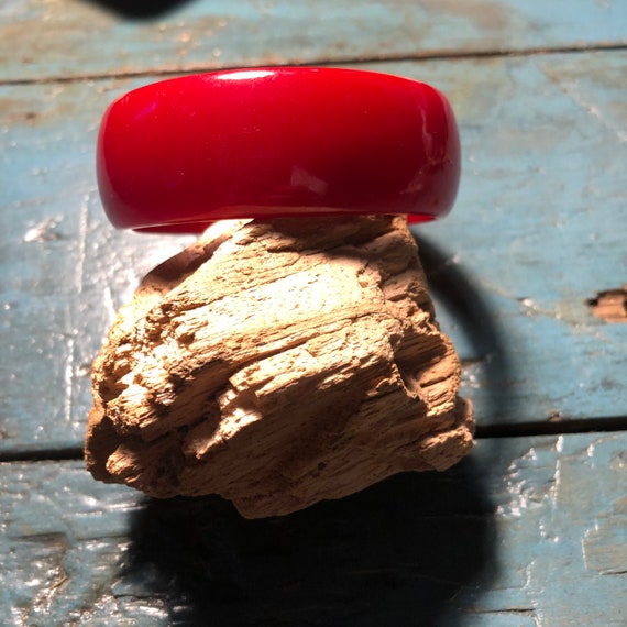 Vintage Chunky Red Cherry Bakelite Bangle Bracelet