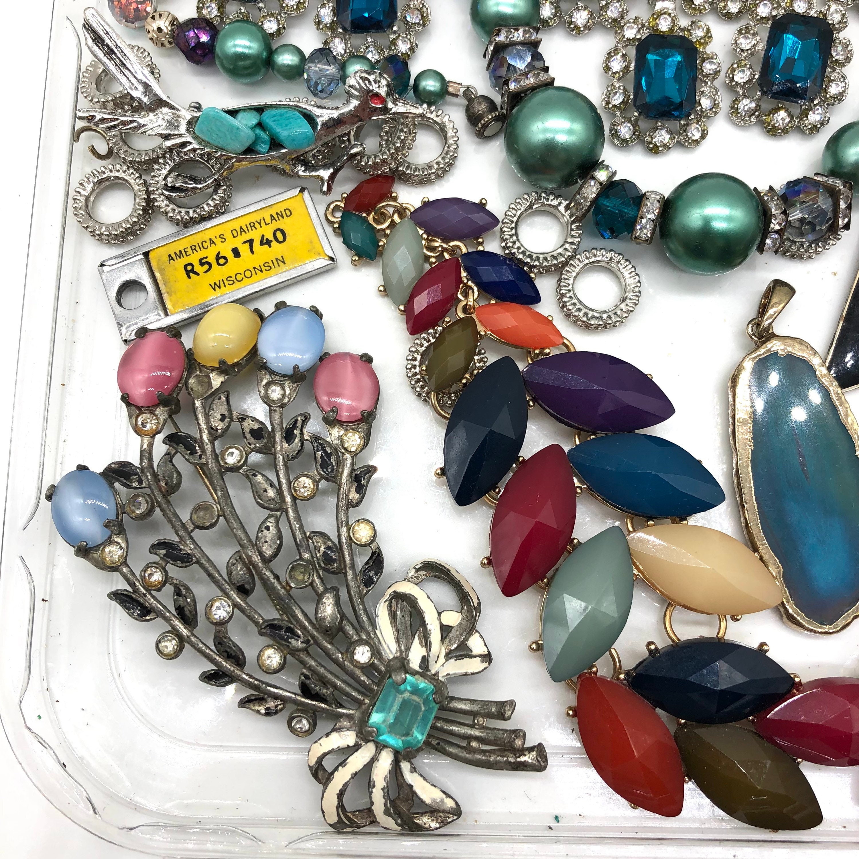 Vintage Broken Rhinestone Jewelry Findings Parts Brooch Etsy