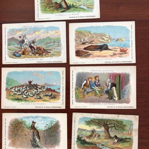 Victorian Trade Cards Fables De Lafontaine / D’apres Gustave Dore / Pautauberge / Lot of 7