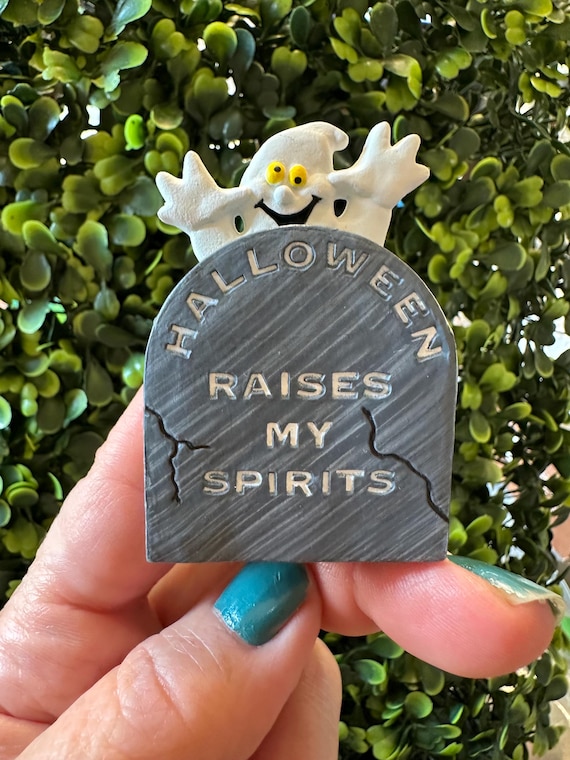 Vintage Signed Hallmark Halloween Bat Ghost Brooch Pin