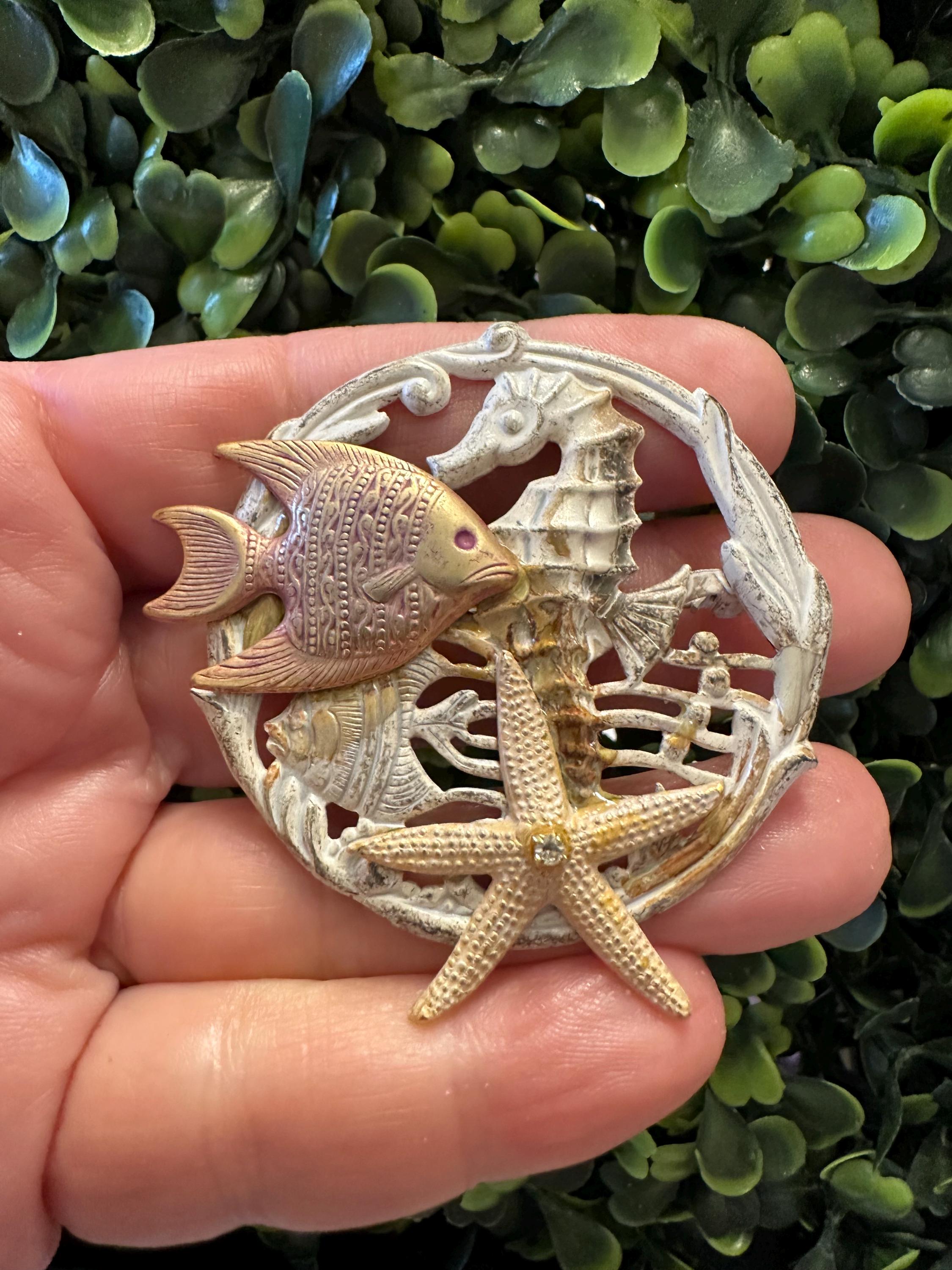 ヴィンテージジュエリーブローチ 美しいタツノオトシゴの航海ピン