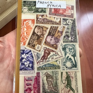Gebrauchte Französische Afrika Briefmarken Vintage Decor Junk Journal