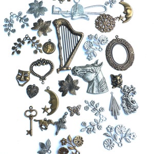 Vintage Brass & Silver Tone Stampings: 30 Steampunk Embellishments