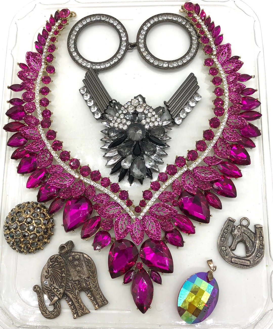 Broken Rhinestone Jewelry Findings Parts Embellishments Lot Etsy UK