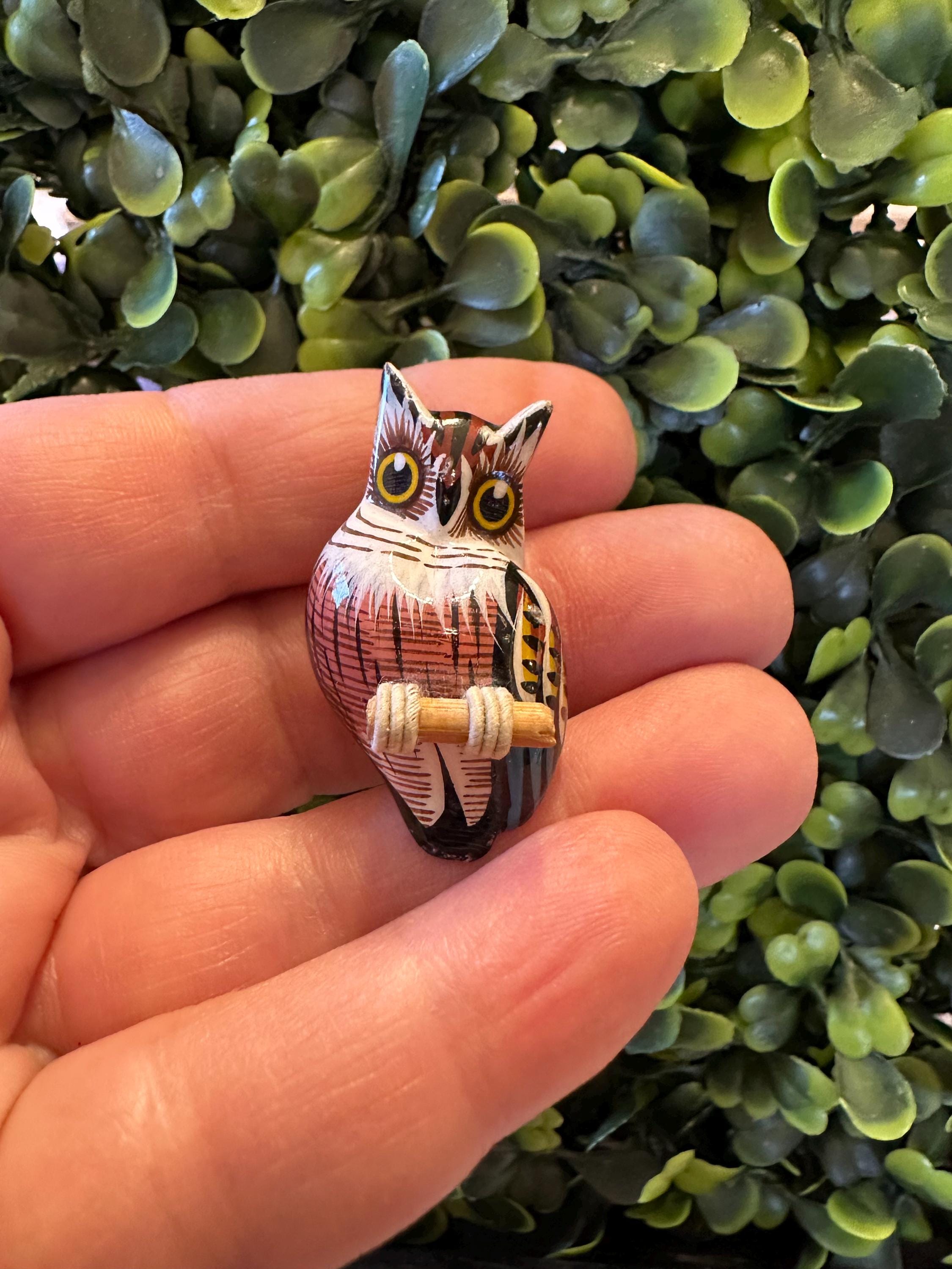 Vintage Takahashi Hand Painted Owl Brooch - Etsy
