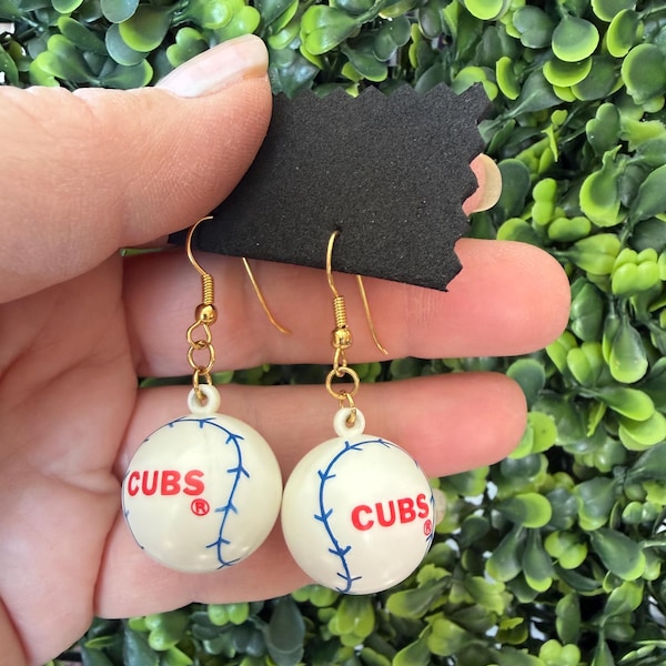 vintage Belles boucles d'oreilles légères de base-ball