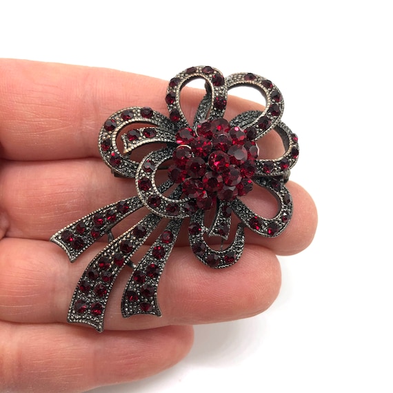 Large cheap red brooch