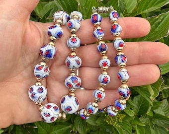 Vintage Murano Art Glass Beaded Necklace - 24”