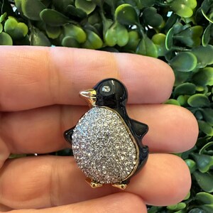 ヴィンテージ タルボット ラインストーン ペンギン ピンブローチ