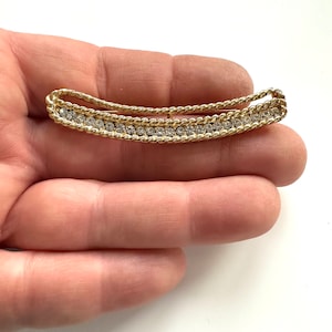 Vintage Monet Brooch: Rhinestone Gold Tone Pin
