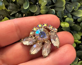 Broche de bijoux vintage Belle épingle à strass irisée