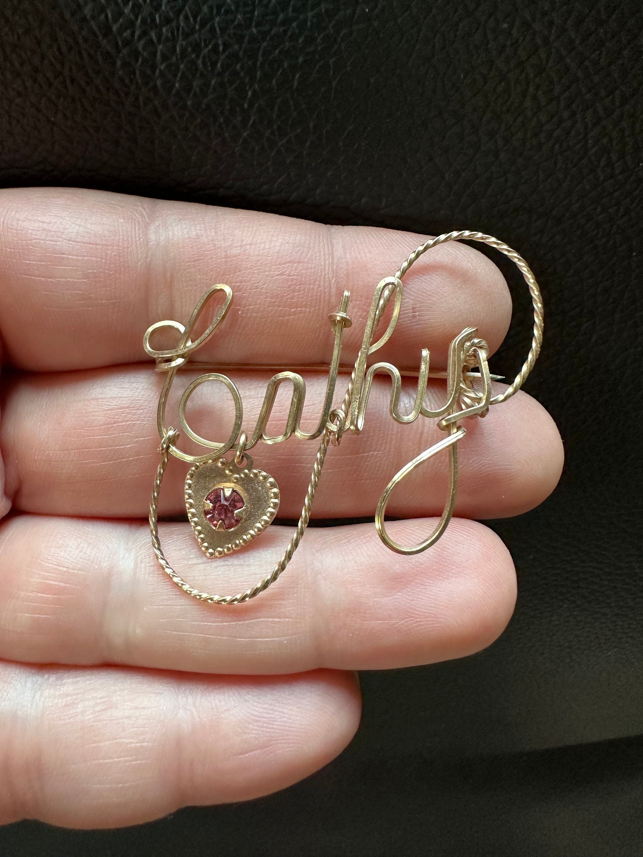 Vintage Jewelry Brooch Cathy Name Gold Tone Pin - Etsy Canada