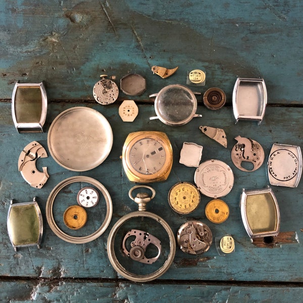 Vintage Men’s Watch Lot Steampunk Repair / Parts Pocket watch Watches