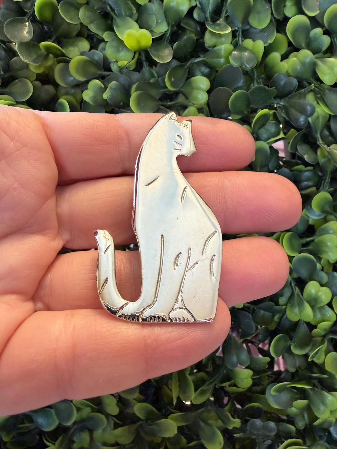 Vintage Jewelry Brooch Beautiful Cat Silver Tone Pin - Etsy